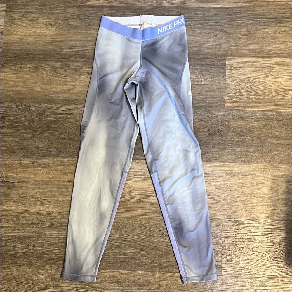 Nike Pro Dri Fit Running Grey & Purple Legging Pants - Size XL